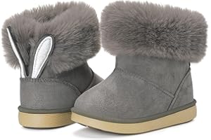KVbabby Bottes Fille Neige Enfant Bottines Hiver Bébé Chaud Doublé Bottines Fourrure Souple Boots Chaussures d'Hiver Mode