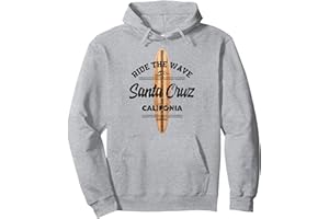 SANTA CRUZ CA VINTAGE RETRO GRAPHIC DESIGNS Santa Cruz City California Summer Surfer Vintage Retro Pullover Hoodie, gray, s