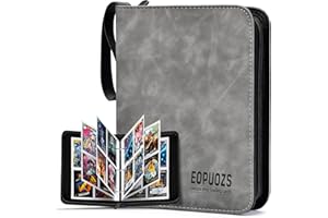 EOPUOZS Album di Carte da Collezione, Raccoglitore Carte con Cerniera, 400 Tasche Album Impermeabile, Regalo per bambini e adulti, Grigio (400 Tasche)