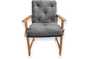 ‎4L TEXTIL 4L Textil Gartenstuhlauflagen Niedriglehner Auflage Gartenstühle Sitzauflagen Sitzkissen Niederlehner Sitzkissen Hochlehner Auflagen (50x50x50 cm, Grau)