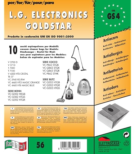 MohMus 20 Premium Sacchetti per Aspirapolvere LG Electronics V3900T, V-3900T, V3900TV, V-3900TV