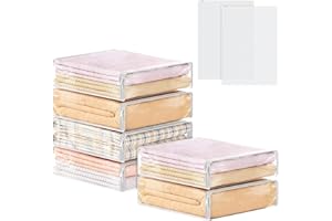 CERICAI 6 Pack Clear Storage Bags with Zips, 14L Foldable Clothes Storage Bags for Loft Wardrobe Closet, Plastic Wardrobe Storage Organiser for Quilt Clothes Sweater Towel Blanket Linen Bedding Books Durable