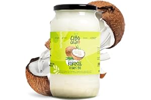 ‎CIBO CRUDO CRUDO BIOLOGICO VEGAN Bio Kokosöl Nativ und Kaltgepresst - 1 LT. Kokosöl Bio Flüssig für Haare Haut und Backen oder Kosmetik. Virgin Organic Coconut Oil for Hair.