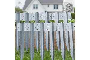 SdreMelo 12Pack Garden Edging Brackets Railway Sleeper Brackets for Lawn Edging Border Stakes 16.4 Inche /42CM Heavy Duty Garden Timber Edging Stakes Galvanised Steel Metal Fence Posts (12 PACK)