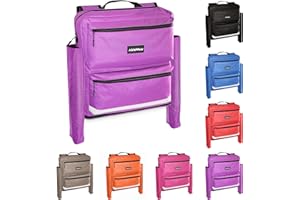AbleWear Purple Mobility Scooter Bag with Crutch Pockets and Expandable Storage