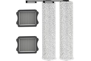 Tineco Juego de accesorios para aspiradora en seco y húmedo para Tineco Floor One S5, Floor One S5 PRO 2, iFloor 5 Breeze Complete (2 HEPA + 2 cepillos de rodillos)