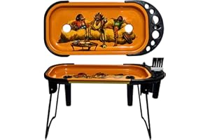 ZACTLY Rolling Tray Console Foldable Stand Premium Multifunctional Portable Stuffer Station Rolling Kit, Poker Stick, Cleaning Brush, King-Size & 1¼ Standard Cone Holders, Taper Groove Covers (Rasta Vibes)