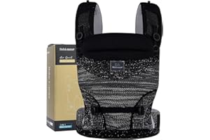 Bebamour Baby Carrier Ergonomic Infant Carrier for 7-44lbs, Front and Back Baby Carrier with Drool Bibs, Enhanced Lumbar Support, Black