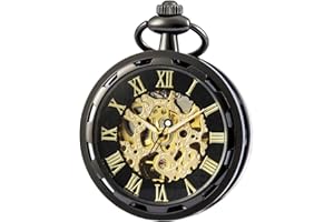 SEWOR Nouveau Design Unique Face à la Main mécanique Vent Montre de Poche complète Sliver