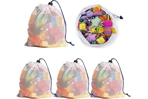 GSHUR 5Pcs Mesh Drawstring Bag,30cm x 40cm Drawstring Organizer Storage Mesh Bags Laundry Bag Ball Bag Mesh Stuff Sack Storage Bag for Sport,Swimming,Beach,Travel,Toys Organization