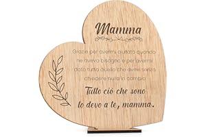 CONTRAXT Carta regalo originale per felice festa della mamma, in legno. Cosa regalare per compleanno. Biglietti di auguri