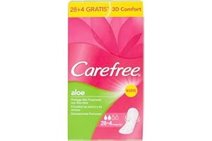 Carefree Spinki ochronne z aloesem, 5 zalet świeżości – 32 sztuki)