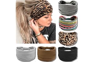 VENUSTE Wide Headbands for Women's Hair, Boho Fashion Knotted Head Bands for Adult Women Hair Accessories, 6PCS