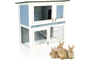 Rabbit Hutch Blue 3ft Hide Rabbit Run Guinea Pig House by Cozy Pet 34 Models Ferret Cage Rabbit Hutches in Blue RH03BL