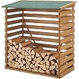 En.casa] Mobile Portalegna Per Camino Deposito Per Tronchi Da Legnaia Scaffale Per Accatastare Legna Da Ardere 112 X 60 X 30 Cm Struttura In Acciaio Con 2 Piani - 2
