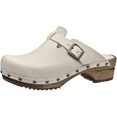 Sanita Urban Zoccoli Aperti In Pelle Per Donna – Suola In Legno Naturale, Fatto A Mano In Europa, Sostenibile