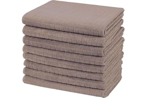 gryeer Microfibre Tea Towels, Soft, Super Absorbent and Lint Free Kitchen Towels, 45 x 65 cm, Pack of 8, Khaki