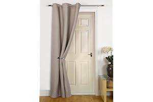 UMLOUT "Ontario" Mink Thermal Winter Quilted Door Curtain- Saves Energy, Reduce Draughts, Lower Bills