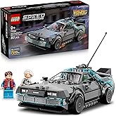 LEGO Speed Champions Time Machine from Back to the Future Toy - Car Model Kit w/Doc Brown & Marty McFly Minifigures - Gift fo