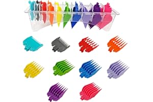 YAVO-EU Set Pettine Guida per Tosatrice，10 Accessori per Taglio di Capelli per Uso Professionale Pettini Colorati per Tagliacapelli，per Wahl Tagliacapelli