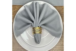 Hope Textiles Silver 15" x 15" (38cm) Fabric NAPKIN (Polyester, not cotton) PACK OF 4