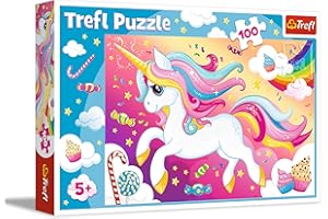 Trefl, Puzzle, Hermoso Unicornio, de 100 Piezas, para niños a Partir de 5 años