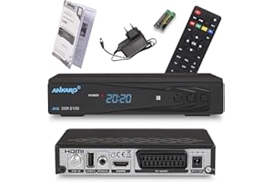 ANKARO DSR 2100 digitaler Full HD 1080p Satelliten Receiver schwarz mit USB Mediaplayer/HDMI/Scart/LED Display / 12V Netzteil ideal für Camping