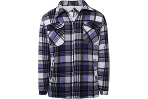 Shop Online Men's Padded Check Shirt Fur Lumberjack Collared Quilted Jacket Warm Thermal Casual Workwear Top Fleece Lumber Jack Padded Shirts
