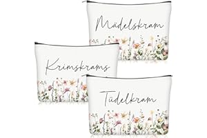 Geiserailie 3 Stück Krimskrams Kosmetiktasche Klein Kulturtasche Make Up Tasche mit Spruch Schminktasche mit Reißverschluss für Damen Mädchen Reise Geldbeutel(Blumen)