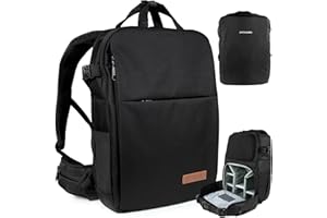 ENTDECKBAG Kamerarucksack Diebstahlsicher [mit Hüftgurt] Stauraum 14” Laptopfach Fotorucksack für Spiegelreflexkamera Kamera Drohnen Rucksack Herren Damen (Schwarz)