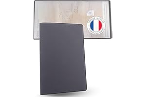Ugozen Etui Carte Grise Simpléo - Pochette Porte Papier Voiture ou Moto - Protège Documents Auto Français. (Gris Plomb)