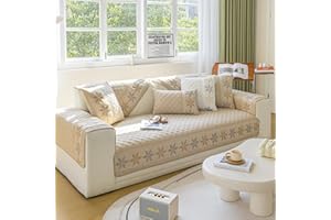 VanderHOME Algodón Funda Sofa Chaise Long 1 2 3 4 Plazas Protector Cubre Sofa, 2024 Nueva Manta de Sofá Antideslizante Universal 110 * 160cm-Caqui-funda de Asiento(1 PC)