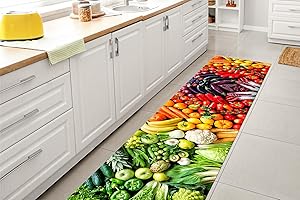 GLHOME IDEE PER LA CASA GL Home Tappeto Cucina Antiscivolo Made in Italy Passatoia Antimacchia Multiuso Corridoio Soggiorno Lavabile in Lavatrice - Verdura Gradient - 50x300 cm