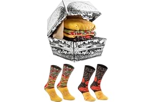 Rainbow Socks - Donna Uomo Divertenti Hamburger Calze - 2 Paia