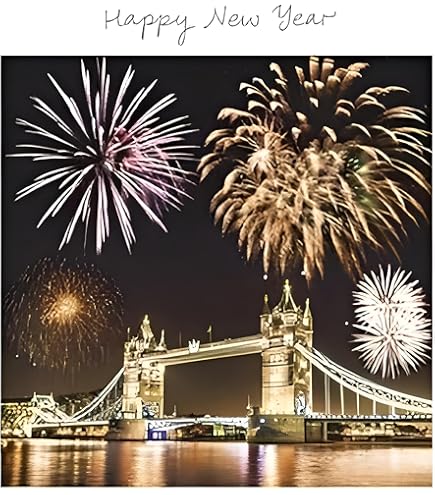 Celebratory Fireworks Display Over London With Big Ben And River Thames Londons Iconic Houses Parliament Illuminated Image376826134 - View #3