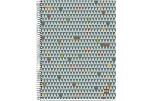 MIQUELRIUS - Cahier 100% recyclé spirale microperforé A4 couverture carton, 120 feuilles avec 4 bandes colorées, rayé 7 mm, Ecotriangles
