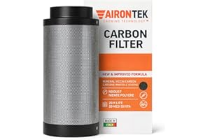 Weedness Airontek Filtro ai carboni attivi Grow 140 m³/h 100-120 mm 12 cm – Anti odore – Filtro di scarico per interni ed esterni