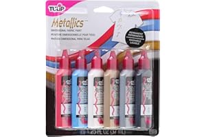 Tulip 3D Fabric Paint Metallic Starter Set - 6 X 37Ml Tubes