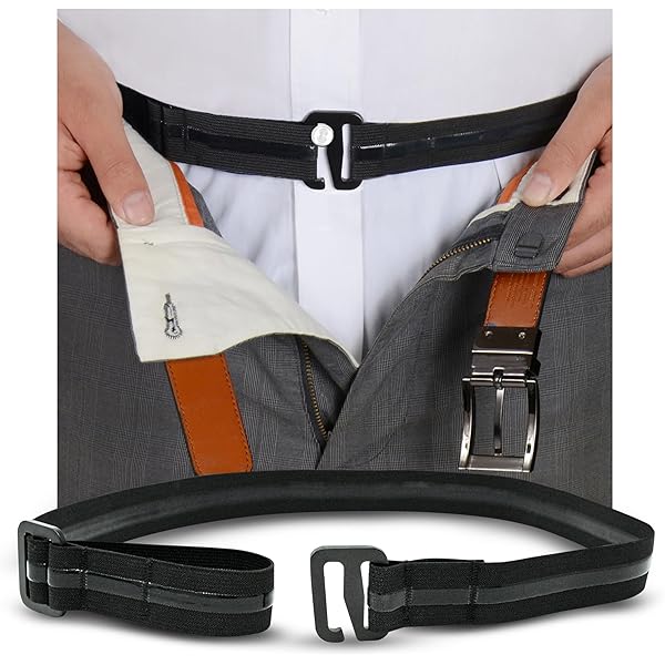 Hero's Pride ShirtTailor Belt - Adjustable Shirt Stays for Men