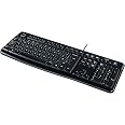 Logitech K120 Wired Keyboard for Windows, USB Plug-and-Play, Full-Size, Spill-Resistant, Curved Space Bar, Compatible with PC