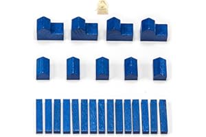 Waldfelsen Wooden Figures Various Special Colours: 4 Cities, 5 Settlements and 15 Streets Suitable for Settlers (Colour: Navy)