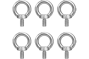 QIMEI-SHOP Anillos de Elevación M8 Cancamo Pernos de Ojo Tornillos de Argollas de Acero Inoxidable 304 para Colgar y Fijar 6 Piezas
