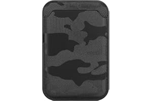 FIDWALL Mag-Safe Wallet Leder für iPhone 15/14/13/12 Pro/Max/Plus/Mini,RFID-Kartenhalter mit Mag-Safe Magnet(Tarnung Schwarz)