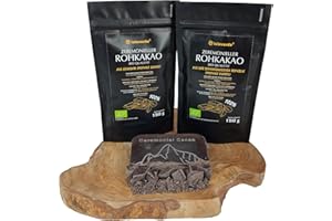 ‎ISLAVERDE islaverde Zeremonieller BIO Rohkakao, Gravierte Rohschokoladentafeln aus 100% Rohkakaopulver, 46% Fett, Zusatzfrei und Zuckerfrei, Dominikanische Republik & Ecuador, 2 x 150 g
