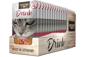 LEONARDO Drink Beef [20x40g Paquete múltiple Drink con Ternera] Bebida para Gato | Caldo de Carne con Tiras | Alimento complementario para Gatos
