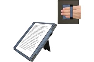 kwmobile Pokrowiec kompatybilny z Pocketbook InkPad Eo/Bigme InkNote Color+ pokrowiec - etui ze sztucznej skóry/zamszu ze stojakiem - ciemnoniebieski/ciemnoszary