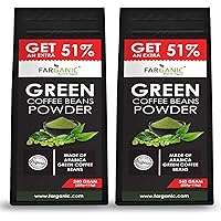 Farganic Green Coffee Beans powder -Made of Arabica Coffee Beans 340 Gram (Pack of 2)