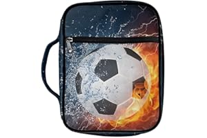 ZIATUBLES Football Print Bible Cover for Women Men Large Bible Bag and Totes Handbag Portable Book Bible Carry Case Bible Study Supplies Briefcase Bag