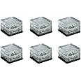 Solarize Set of 6 LED Solar Powered Garden Glass Ice Cube Path Light Brick (Colour Change LED)