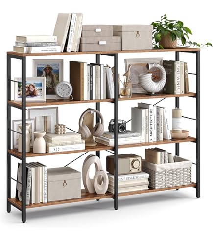 LoftDesigns Bücherregal 4 Ebenen Aus Massivholz, 7 Würfel Offenes